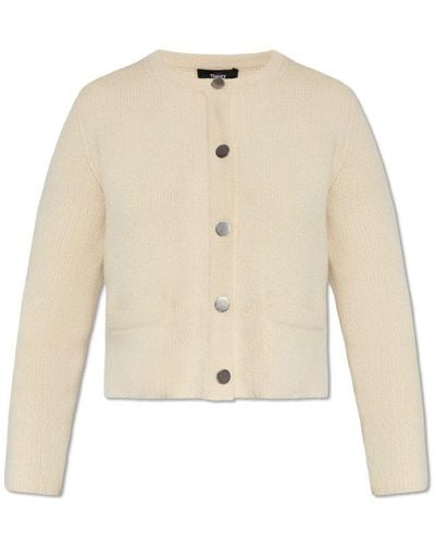 Theory Cropped Knitted Jacket - Natural