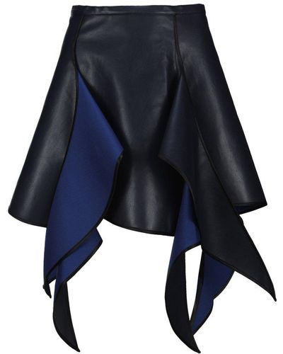 Y. Project Flame Asymmetric High Waist Mini Skirt - Blue