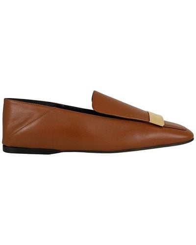 Sergio Rossi Sr1 Logo Flat Loafers - Brown