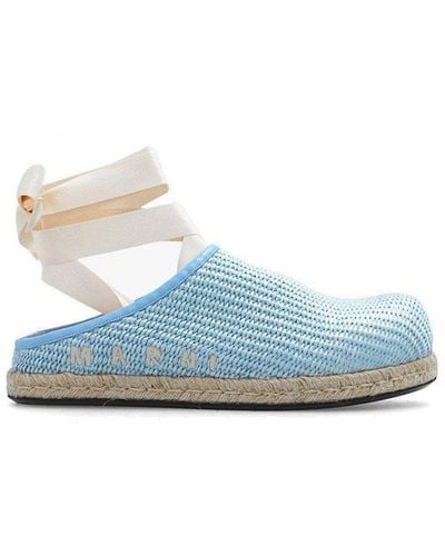 Marni Round Toe Ankle Strap Slippers - Blue