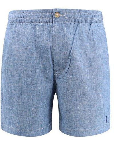 Polo Ralph Lauren Polo Pony Embroidered Bermuda Shorts - Blue