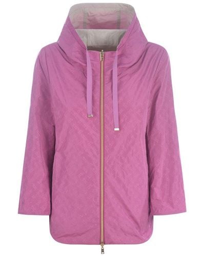 Herno Reversible Zipped Hooded Jacket - Pink