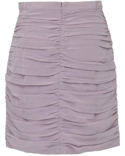 IRO Ruched Back Slit Mini Skirt - Purple
