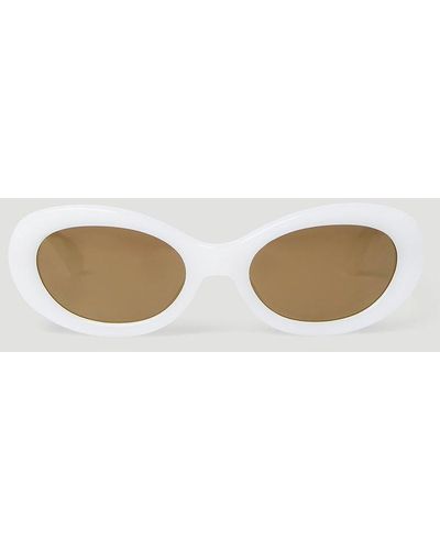 Dries Van Noten Oval Frame Sunglasses - Natural