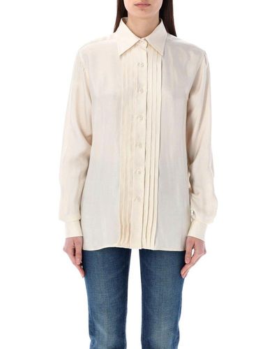 Tom Ford Pleated Long-sleeved Shirt - White