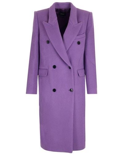 Isabel Marant Double-breasted Longline Coat - Purple
