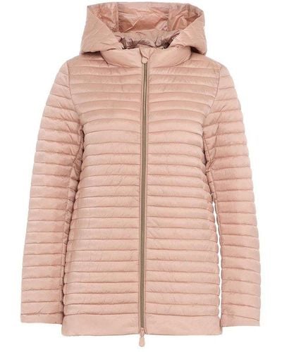 Save The Duck Alima Quilted Hooded Jacket - Pink