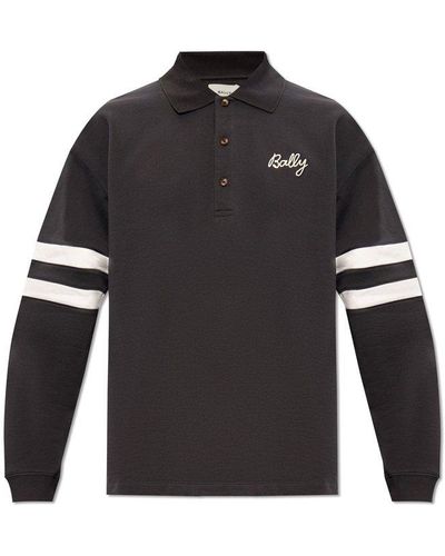 Bally Polo Shirt With Long Sleeves, - Black