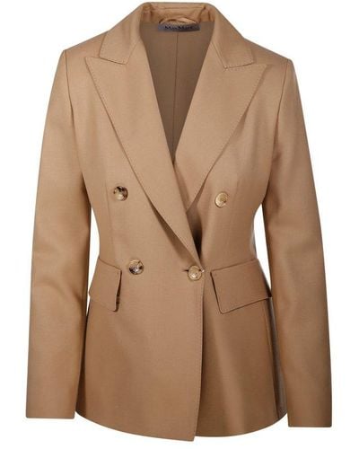 Max Mara Double-breasted Long-sleeved Jacket - Brown