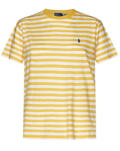 Polo Ralph Lauren Striped Polo Pony-embroidered T-shirt - Yellow