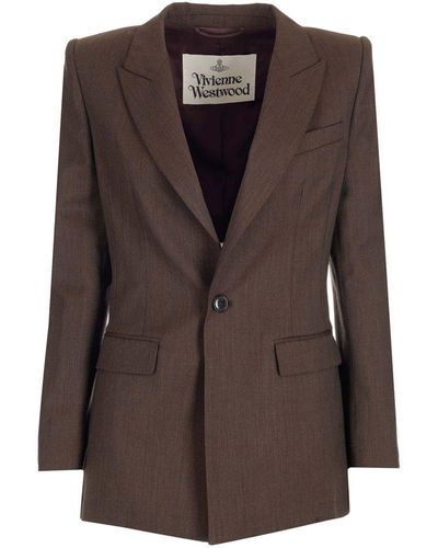 Vivienne Westwood Lelio V-neck Single-breasted Jacket - Brown
