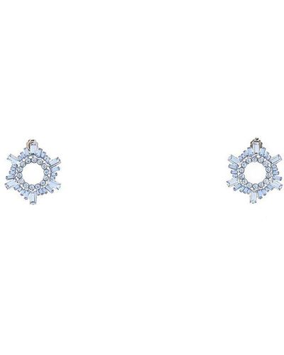 AMINA MUADDI Embellished Metal Mini Begum Earrings Lightblue - White
