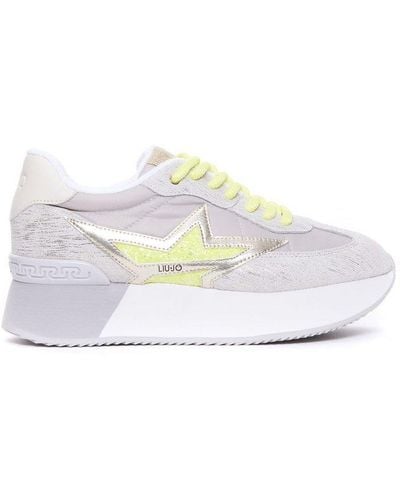 Liu Jo Glittered Star Platform Sneakers - White