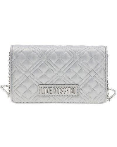 Love Moschino Chain-linked Quilted Crossbody Bag - White