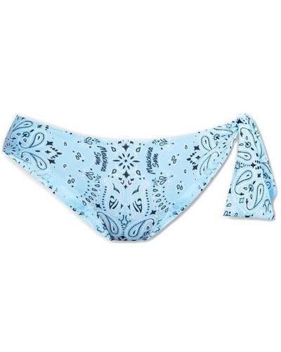 Moschino Bandana Printed Bikini Bottoms - Blue