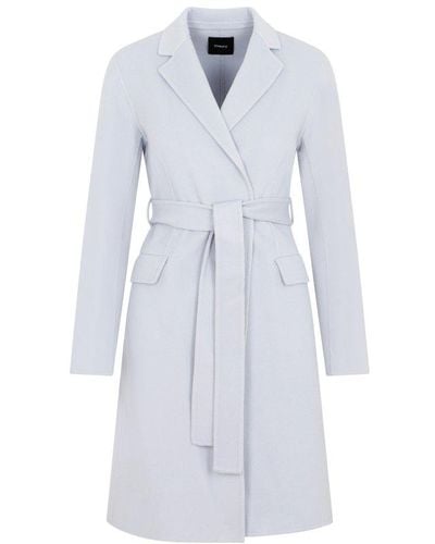 Theory Wrap Coat In Double-face Wool-cashmere - Blue