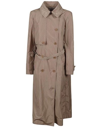 Aspesi Double-breasted Belted Trench Coat - Brown