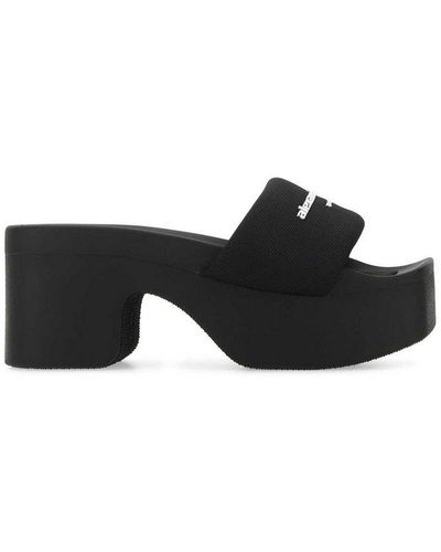 Alexander Wang Logo-print Strap Heel Sandals - Black
