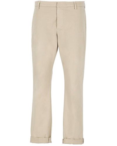 Dondup Mid-rise Straight Leg Trousers - Natural