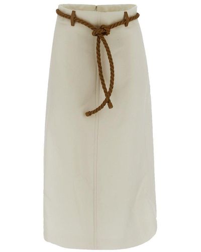 Chloé Belted A-line Skirt - Natural