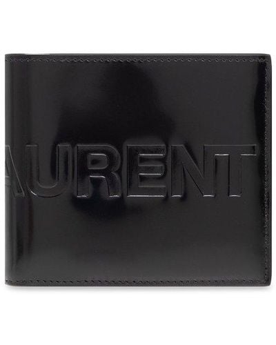 Saint Laurent Leather Wallet With Logo - Black