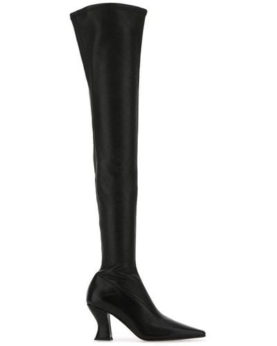 Bottega Veneta Pointed-toe Thigh-high Boots - Black