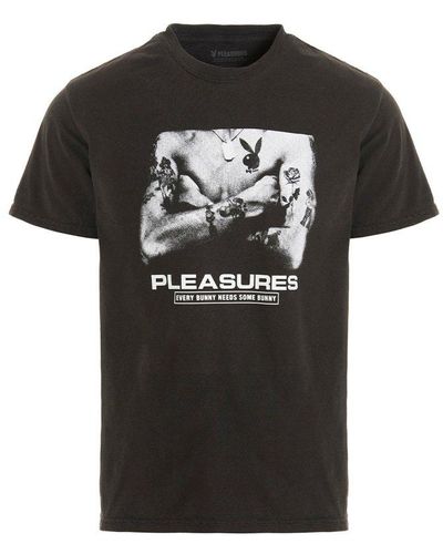 Pleasures X Playboy Graphic Printed Crewneck T-shirt - Black