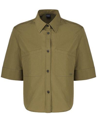 Fay Buttoned Short-sleeved Shirt - Green