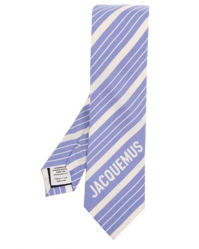 Jacquemus Striped Tie, - Blue