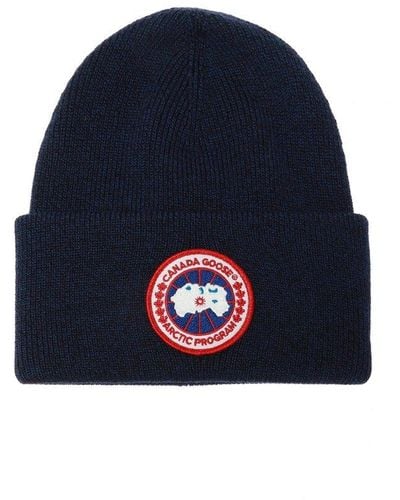 Canada Goose Wool Hat With Logo, - Blue