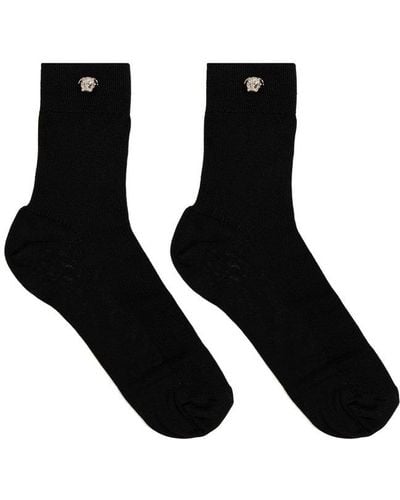 Versace Logo-plaque Socks - Black