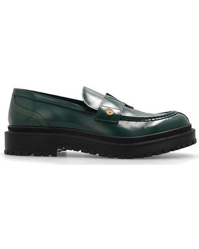 Versace Slip-on Medusa Plaque Loafers - Green