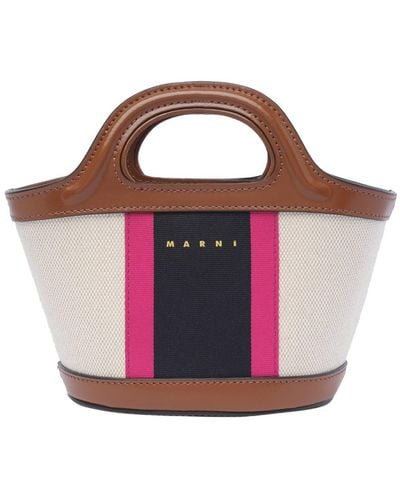 Marni Logo Embroidered Top Handle Bag - Pink