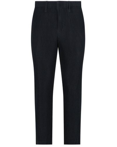 Homme Plissé Issey Miyake Pleated Straight-leg Trousers - Blue