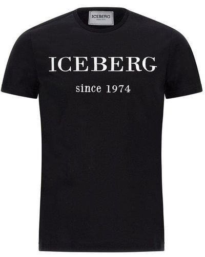 Iceberg Heritage Logo Embroidered Crewneck T-shirt - Black