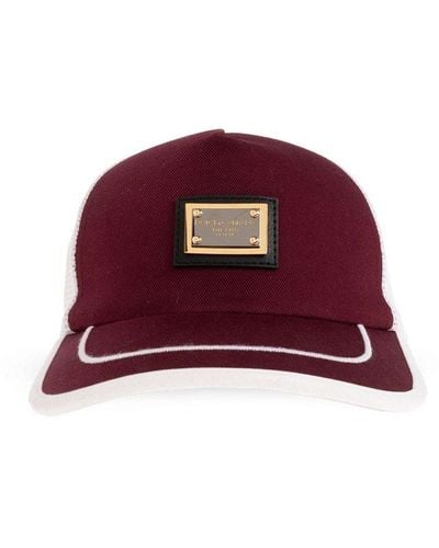 Dolce & Gabbana Baseball Cap With Logo, - Red