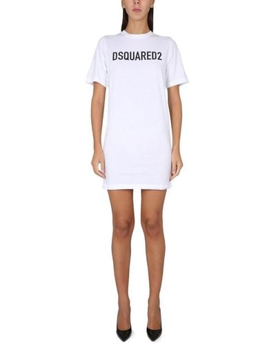 DSquared² Logo-print T-shirt Dress - White