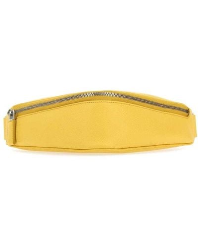 Prada Leather Belt Bag - Yellow
