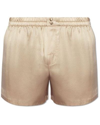 Dolce & Gabbana Silk Underwear Shorts, - Natural
