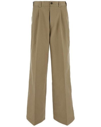 Maison Margiela Chequered Panelled Trousers - Natural
