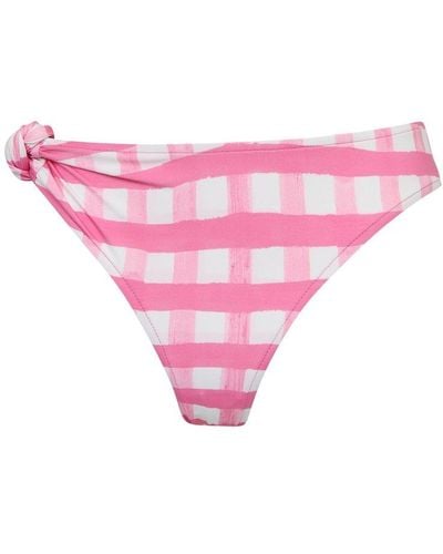 Jacquemus Plaid Pattern Knotted Beachwear - Pink