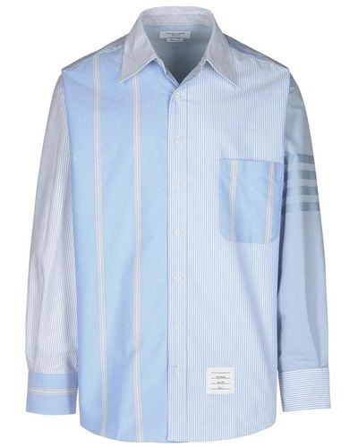 Thom Browne Striped 4-bar Shirt - Blue