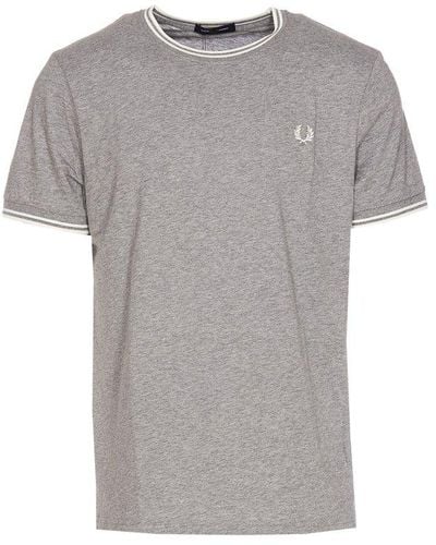 Fred Perry Twin Tipped Crewneck T-shirt - Grey