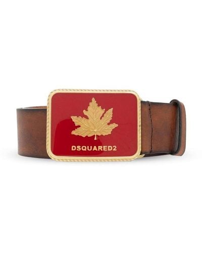 DSquared² Leather Belt, - Red