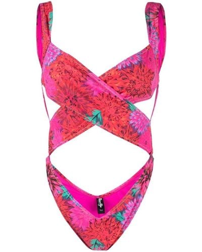 Reina Olga Exotica Cut-out Open Back Swimsuit - Pink