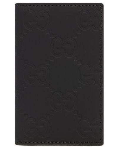 Gucci GG Embossed Long Card Holder - Black