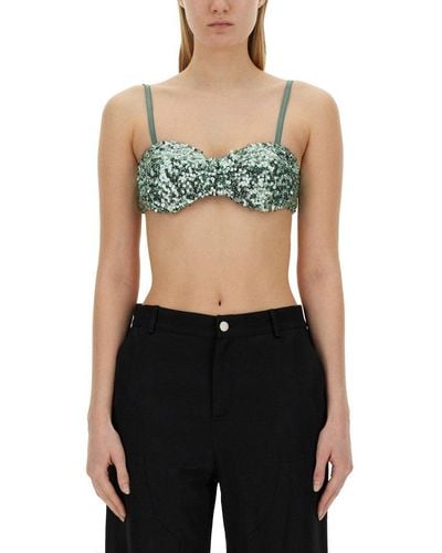Moschino Jeans Sequined Cropped Top - Black