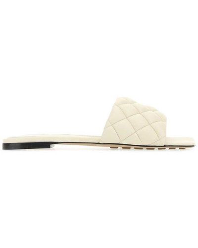 Bottega Veneta Matelassé Flat Sandals - White