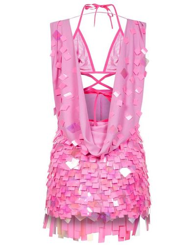 The Attico Jo Cut-out Detailed Mini Dress - Pink