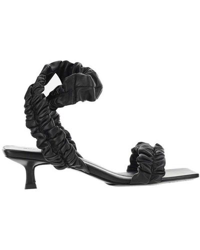 Khaite Square Toe Strap Sandals - Black